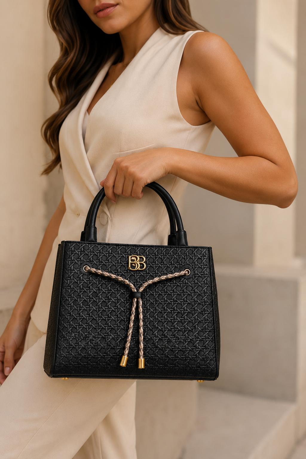 Bolso Elegancia Trenzada Negro