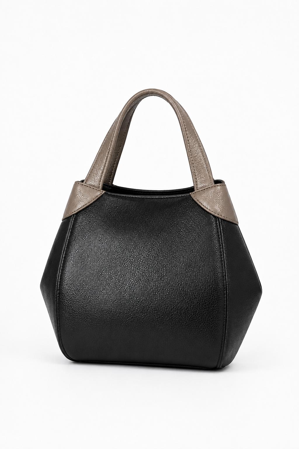 Bolso de mano en cuero exclusivo – Negro/Gris