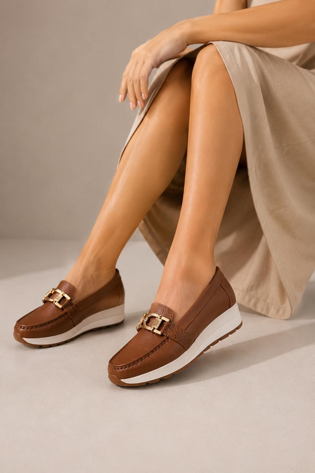 Mocasín casual miel