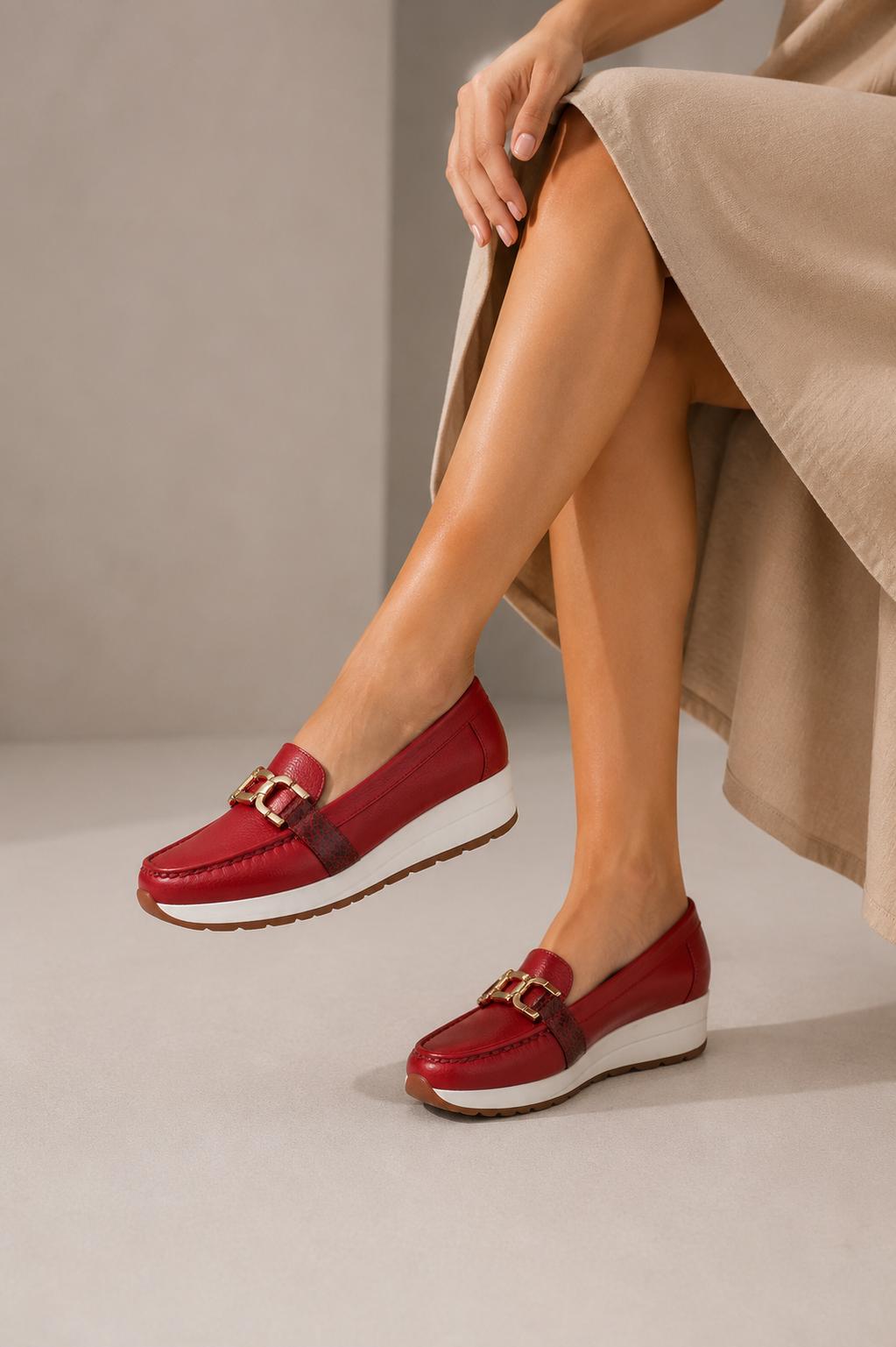 Mocasín casual rojo