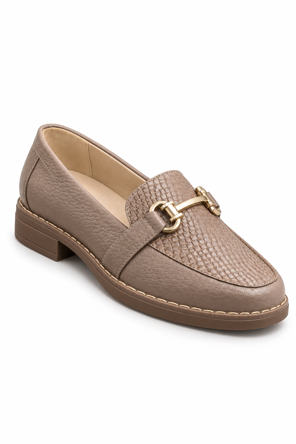 Mocasín Clásico con Textura Tipo Reptil para Mujer