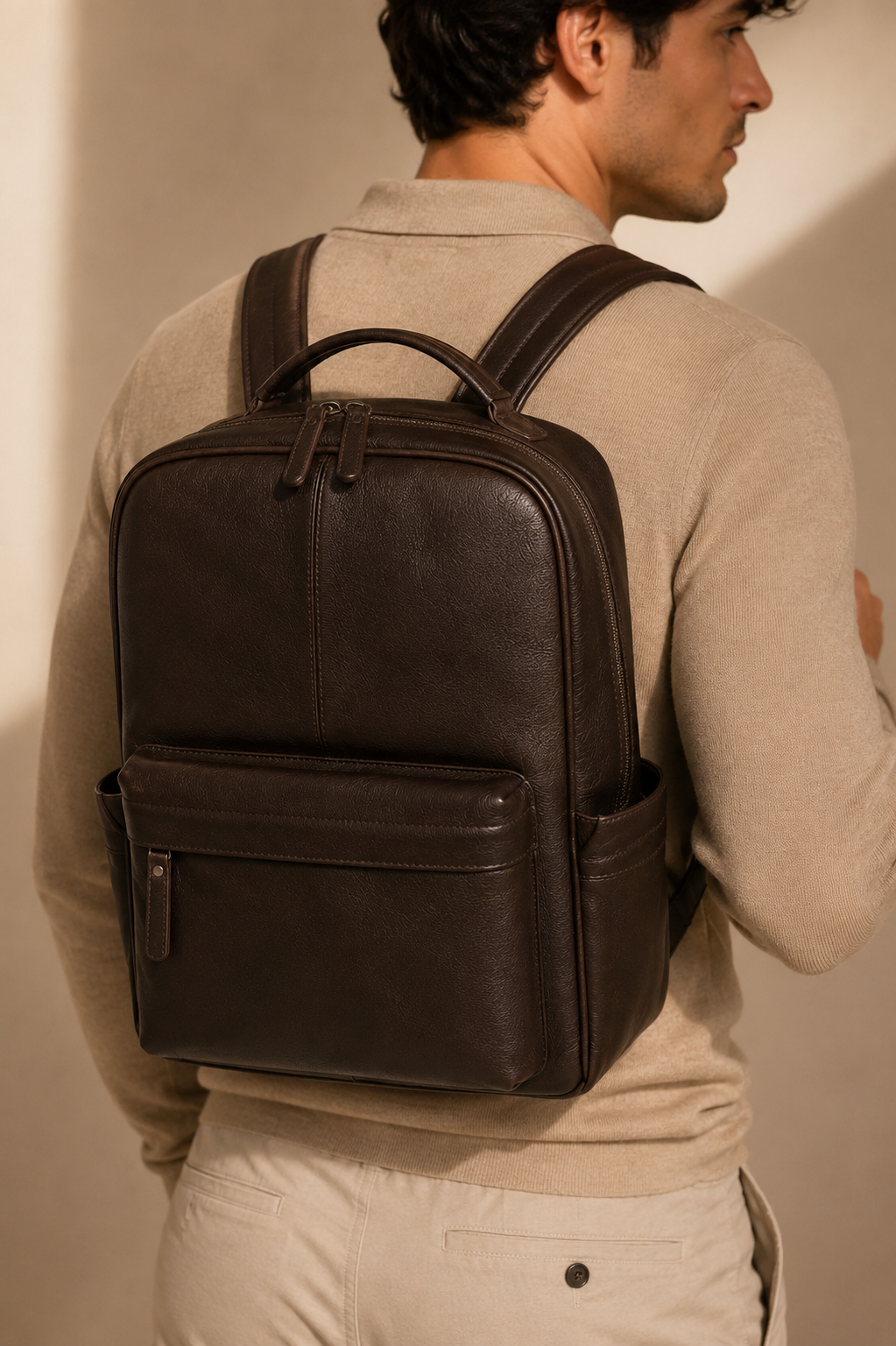 Morral Ejecutivo en Cuero para Hombre – Café