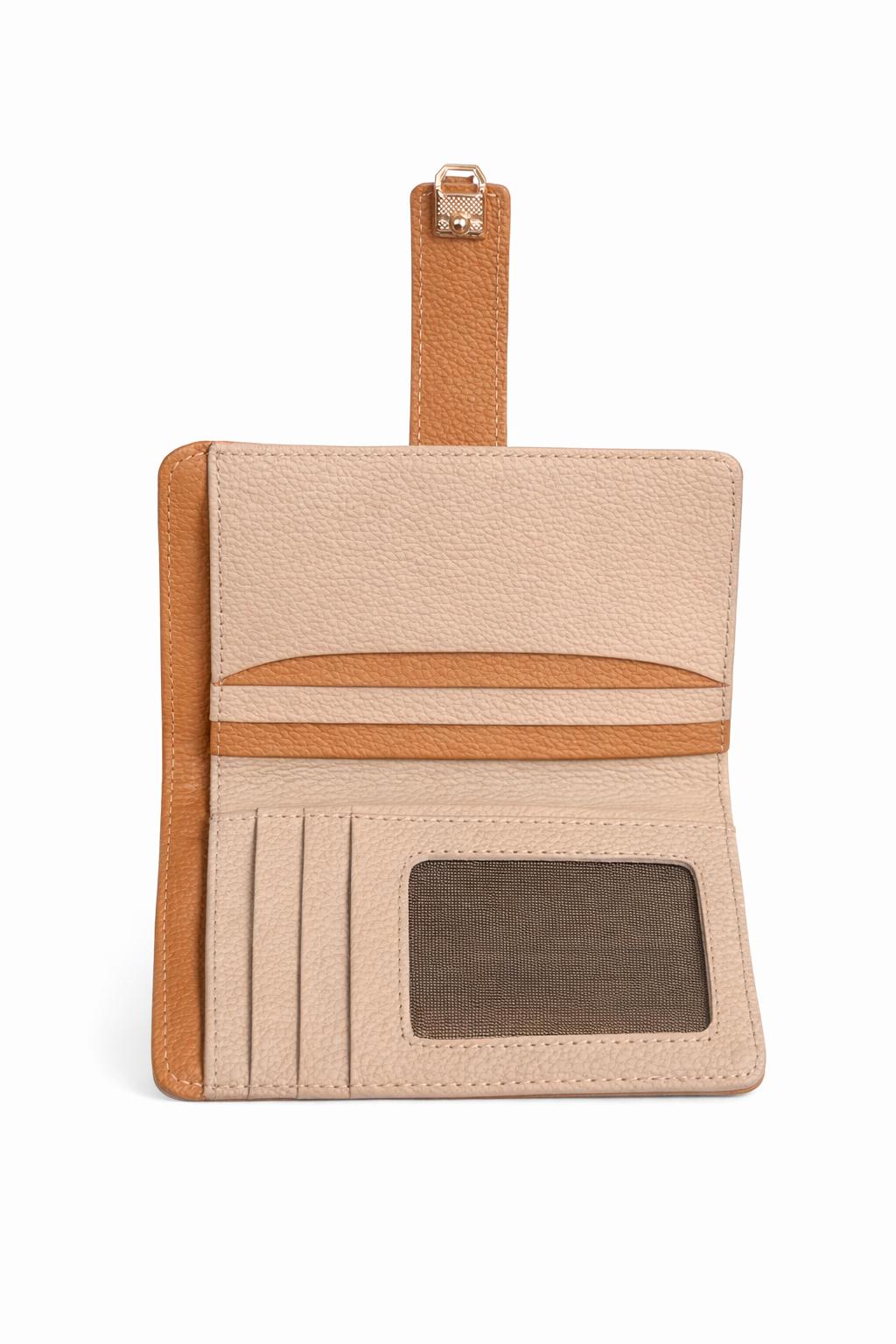 Billetera de Dama en Cuero Beige - detalle