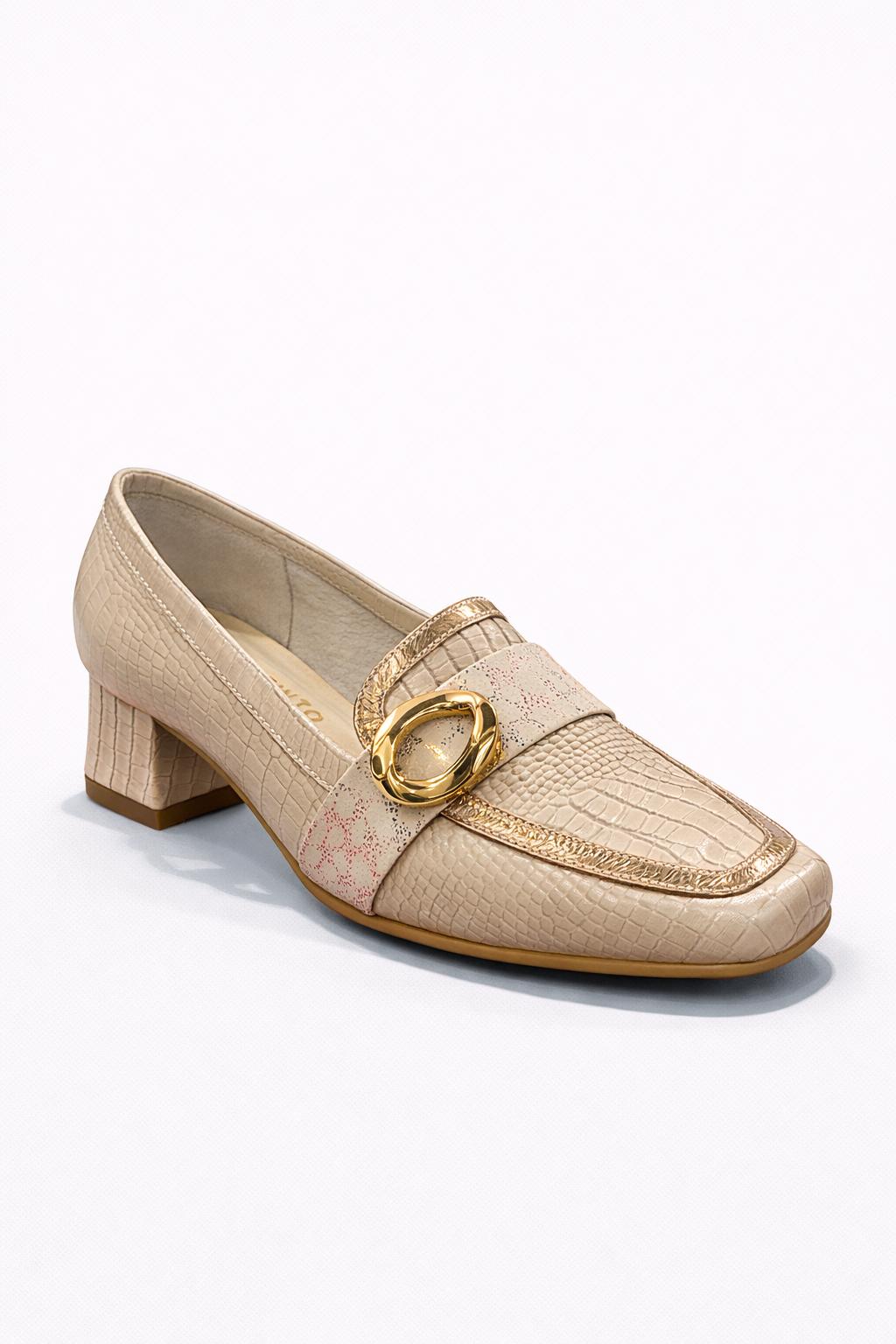 CALZADO EN CUERO BIEGE