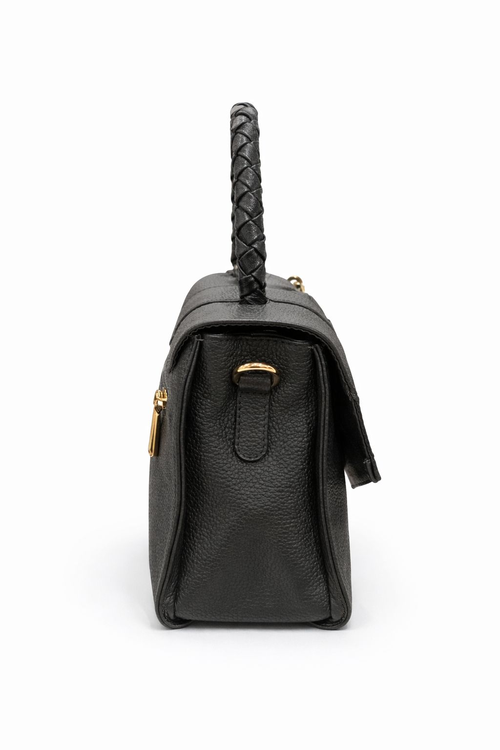 Bolso negro con detalle trenzado