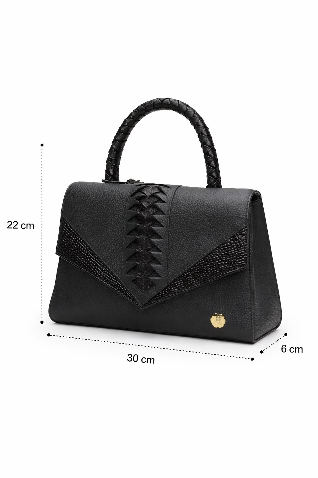 Bolso negro con detalle trenzado