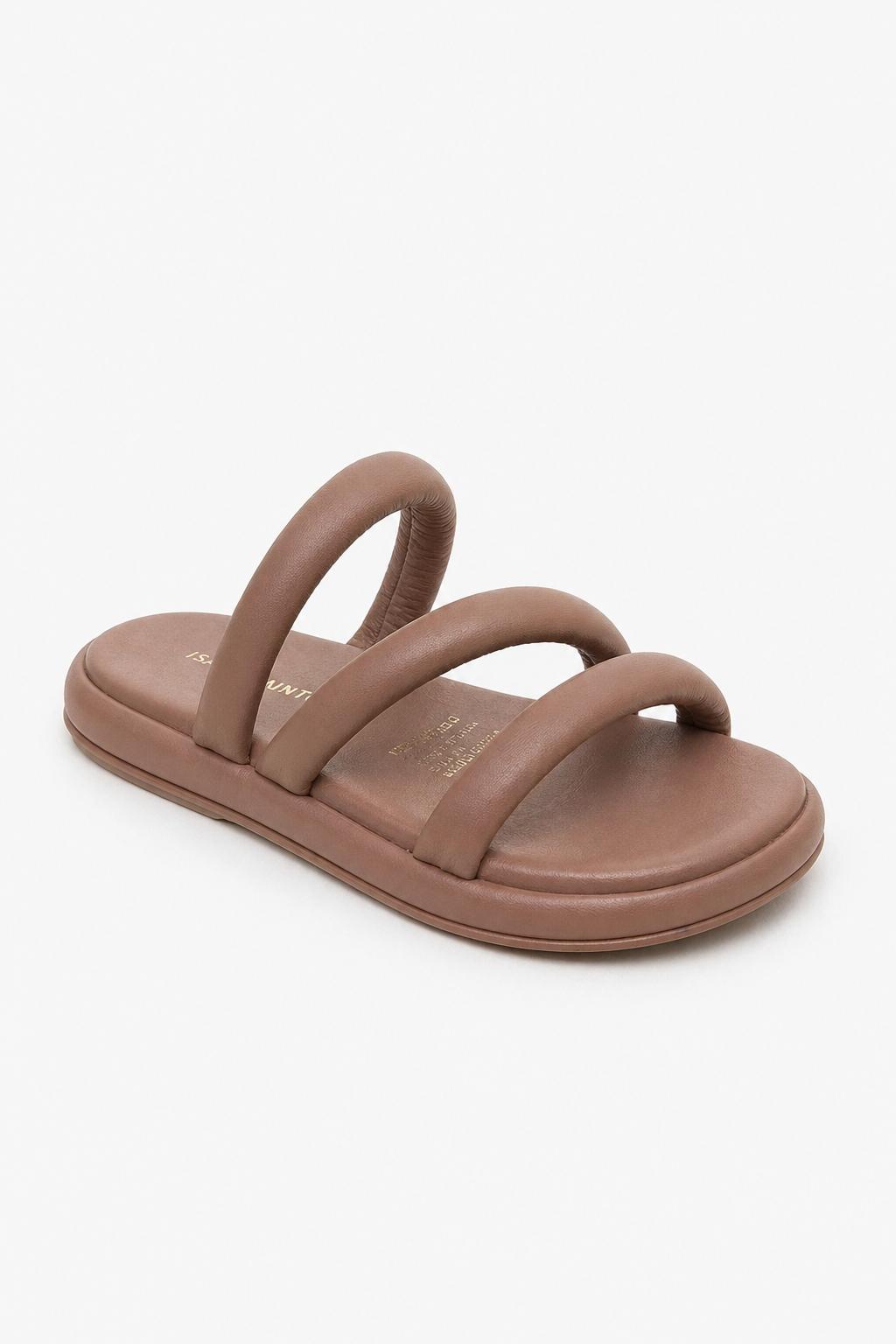 Sandalias planas acolchadas con tiras
