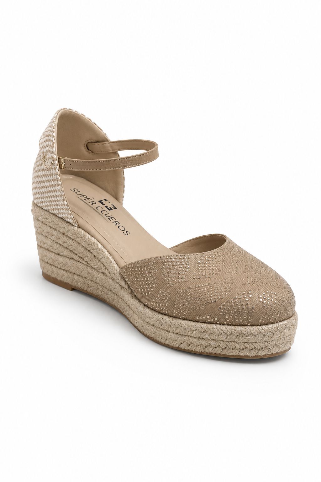 Alpargata Plataforma Beige con Brillos