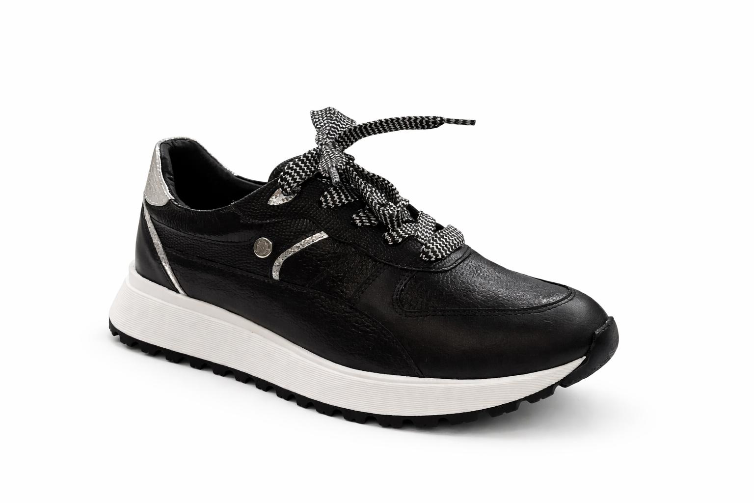TENIS NEGRO X PLATA