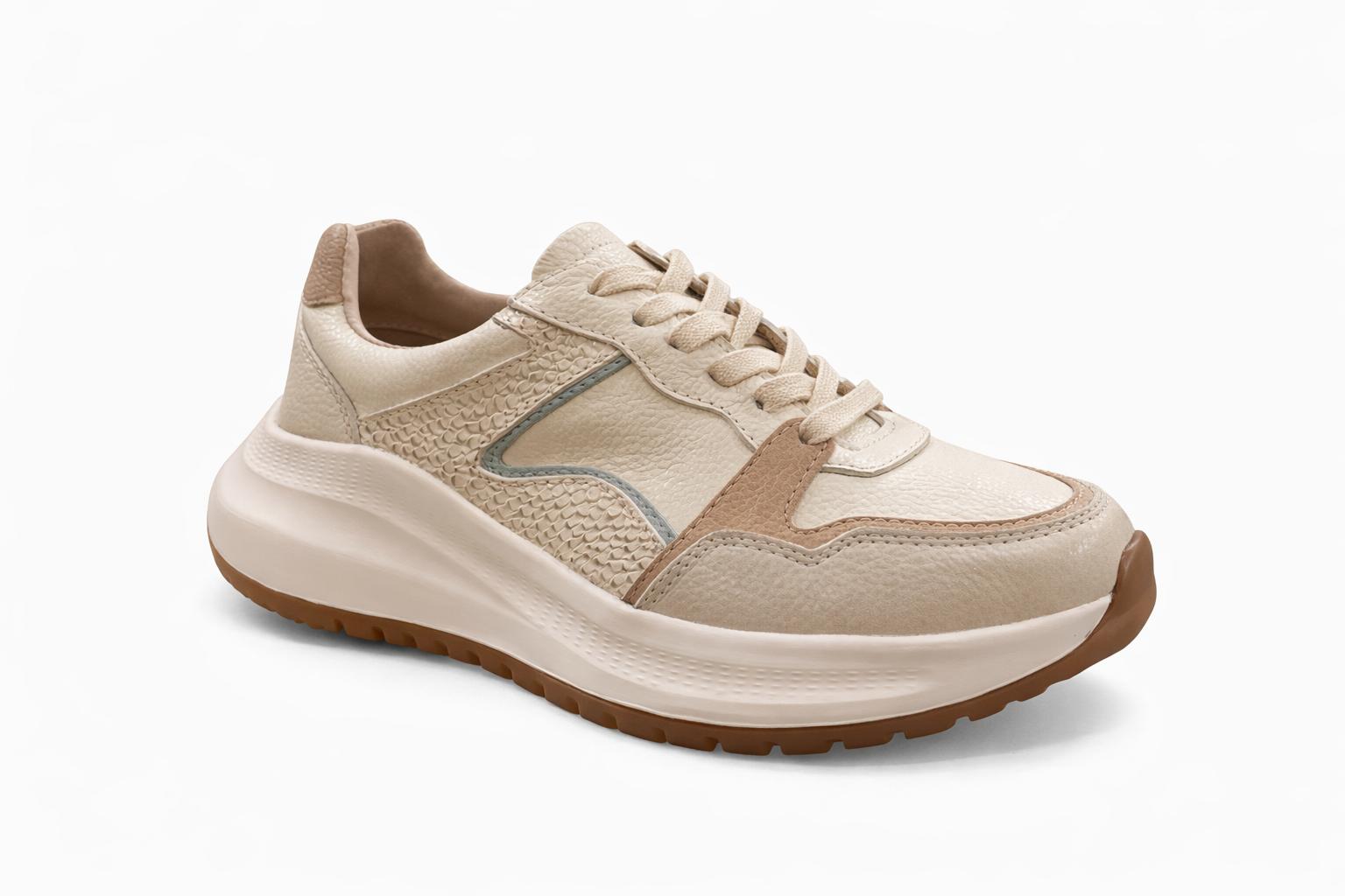 Tenisen cuero color beige x talco