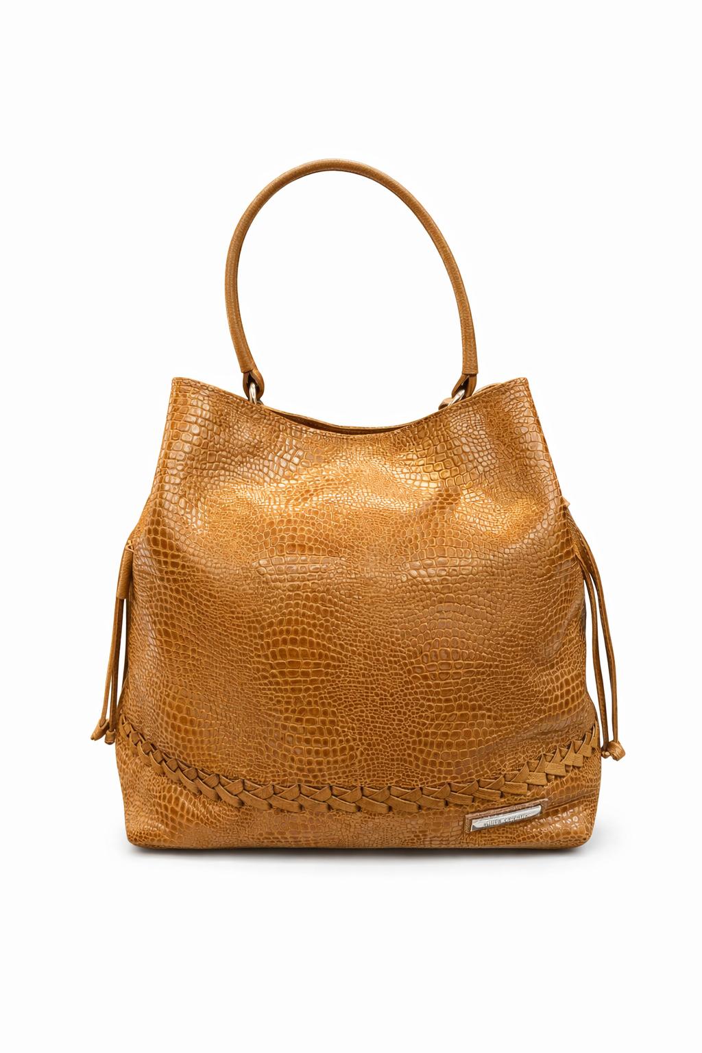 Bolso de dama color miel en cuero