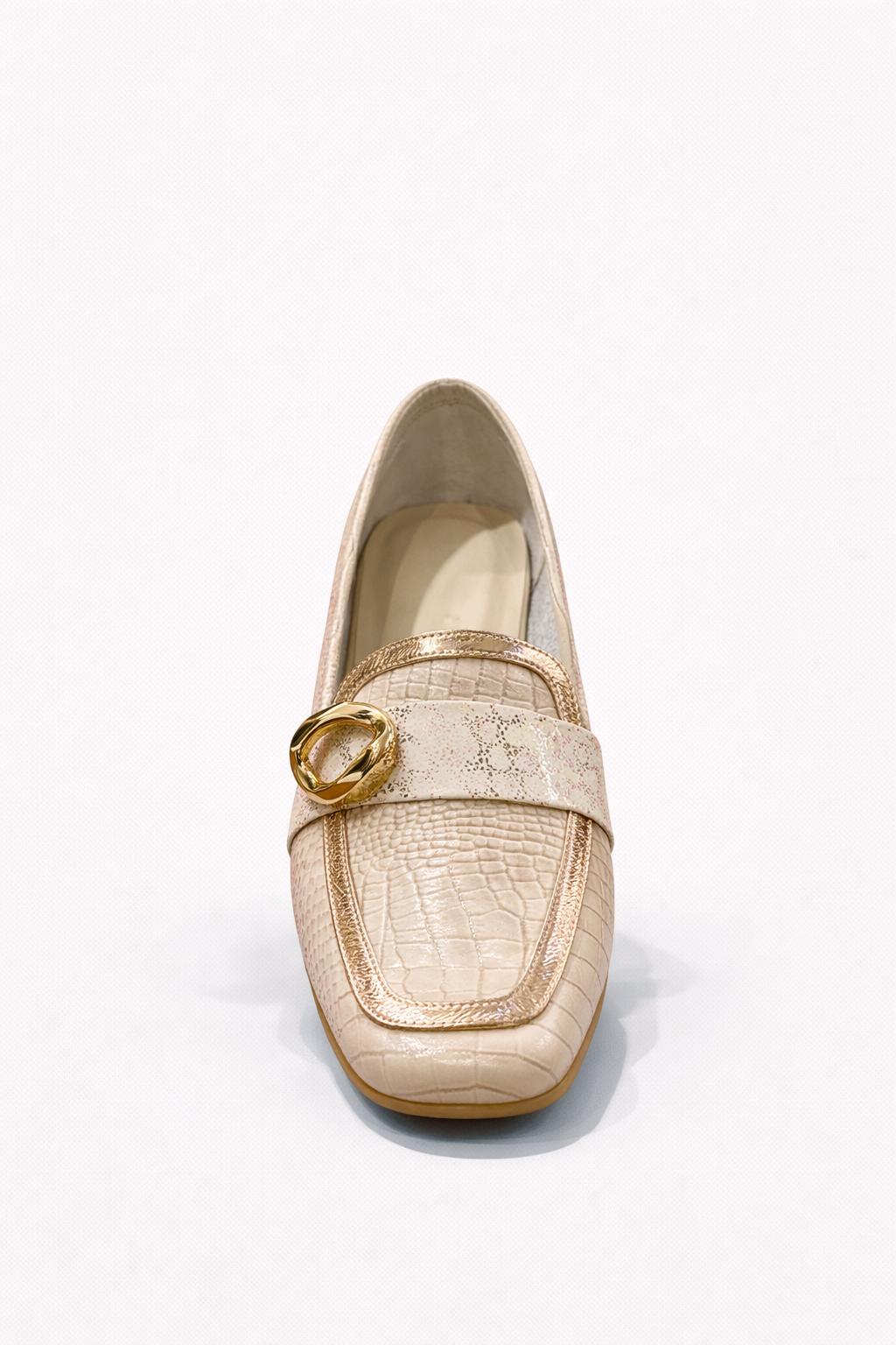 CALZADO EN CUERO BIEGE