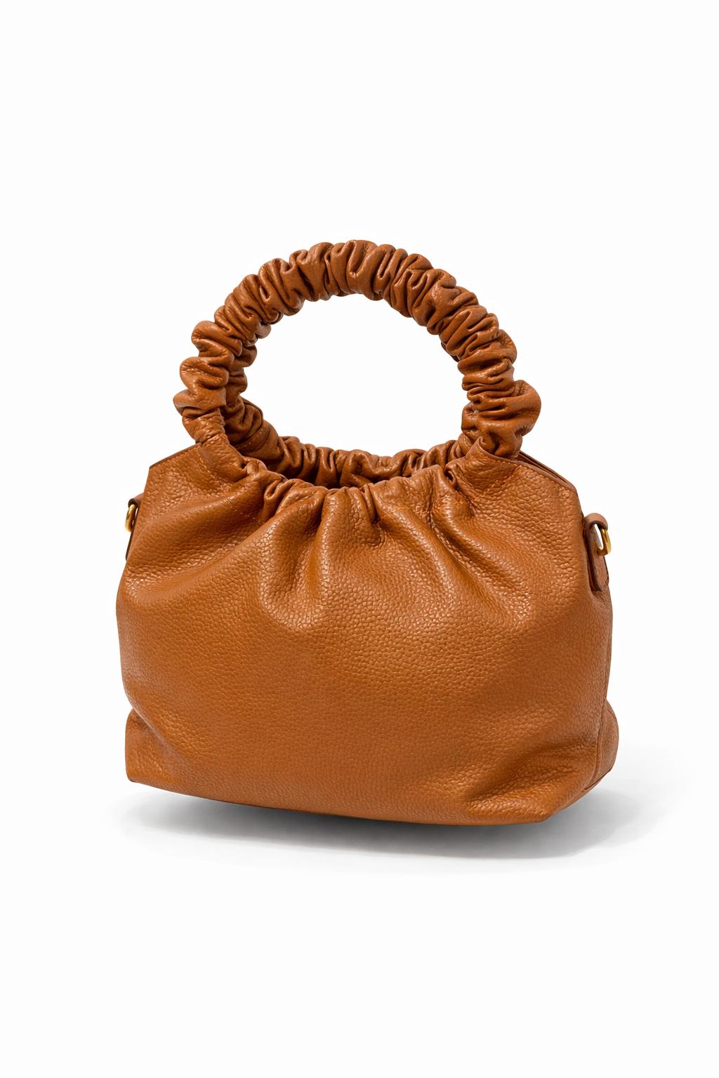 BOLSO EN CUERO MIEL