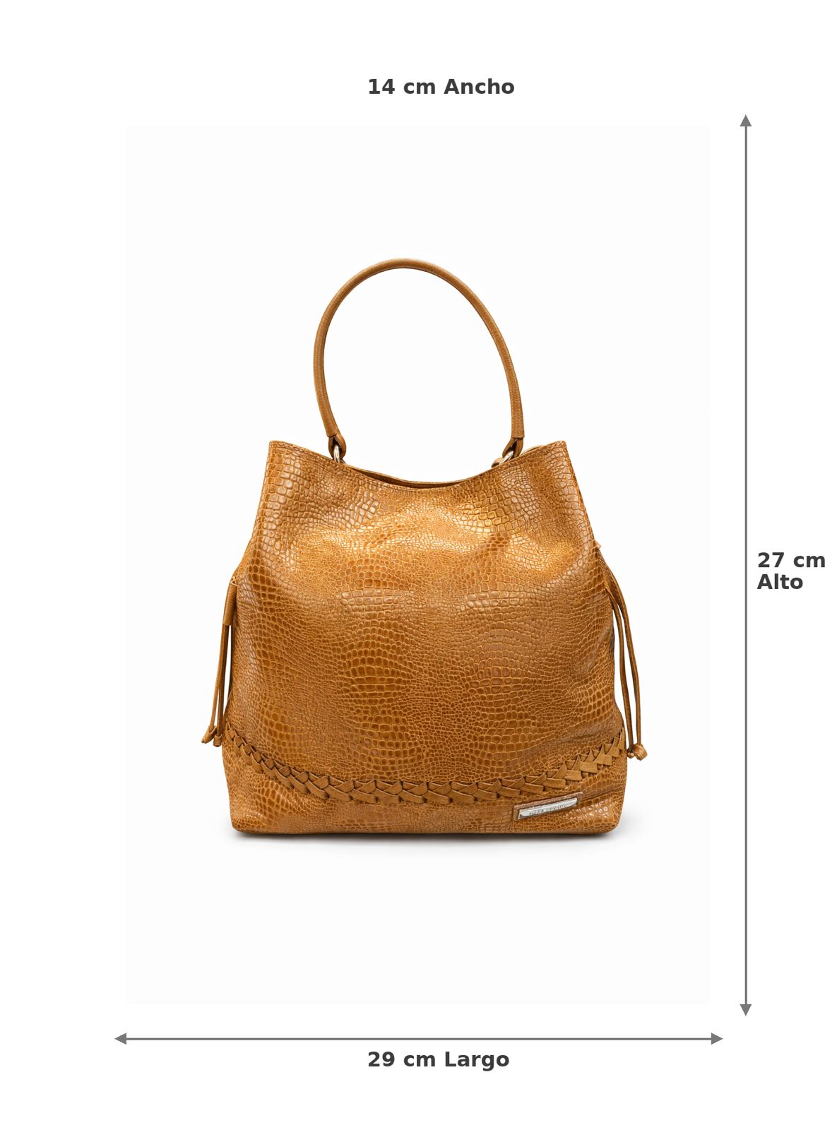 Bolso de dama color miel en cuero