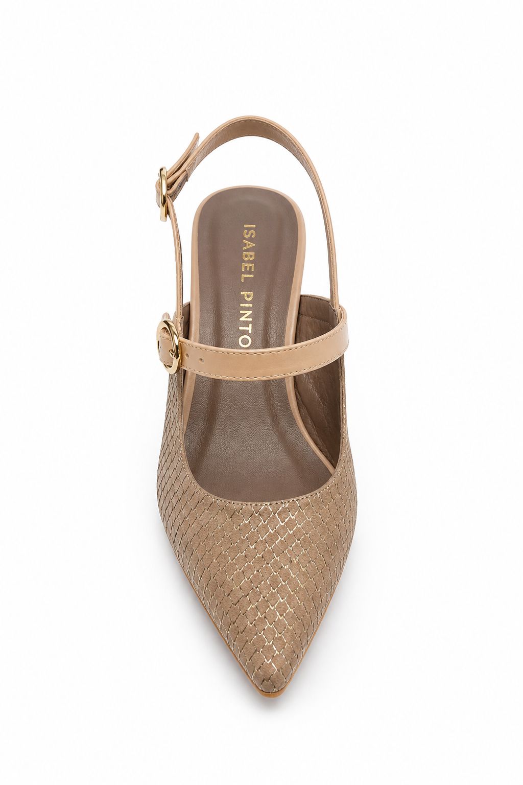 Zapato destalonado tipo slingback con tacón estilizado para mujer