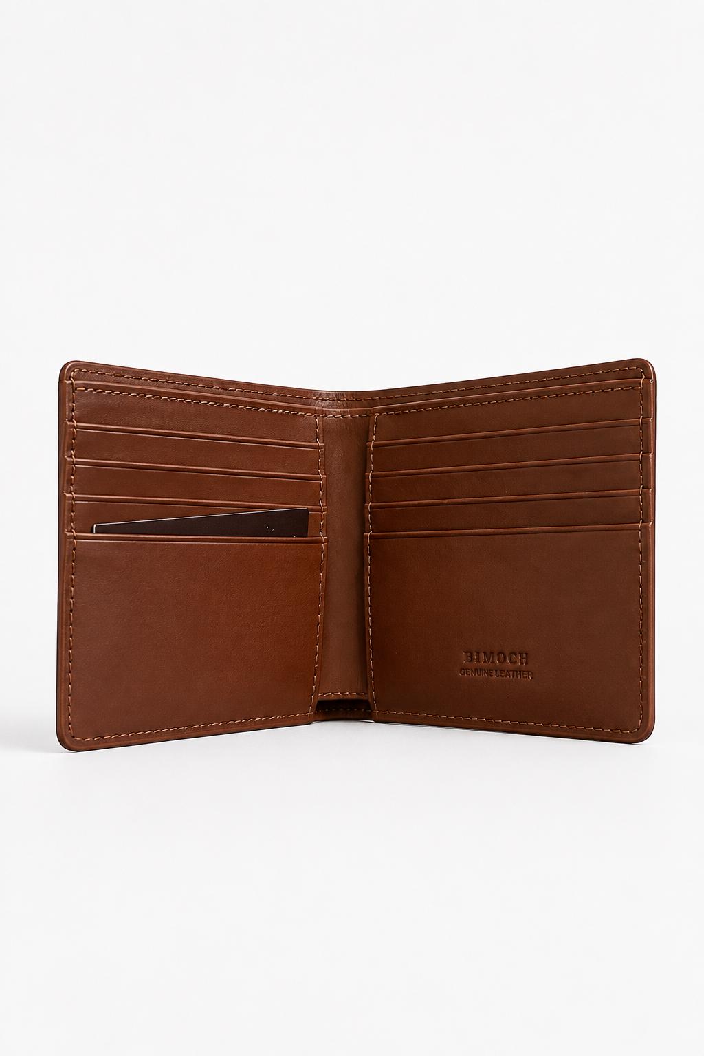 billetera en cuero café hombre