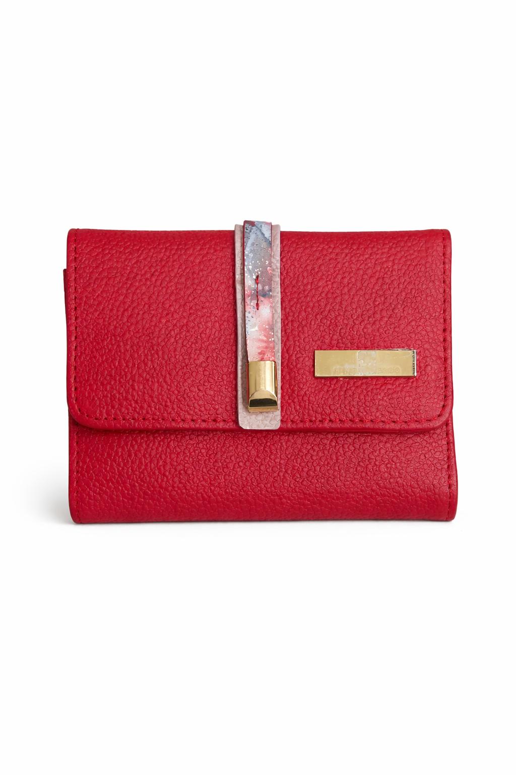 Billetera en Cuero Roja con Detalle Decorativo - vista 3