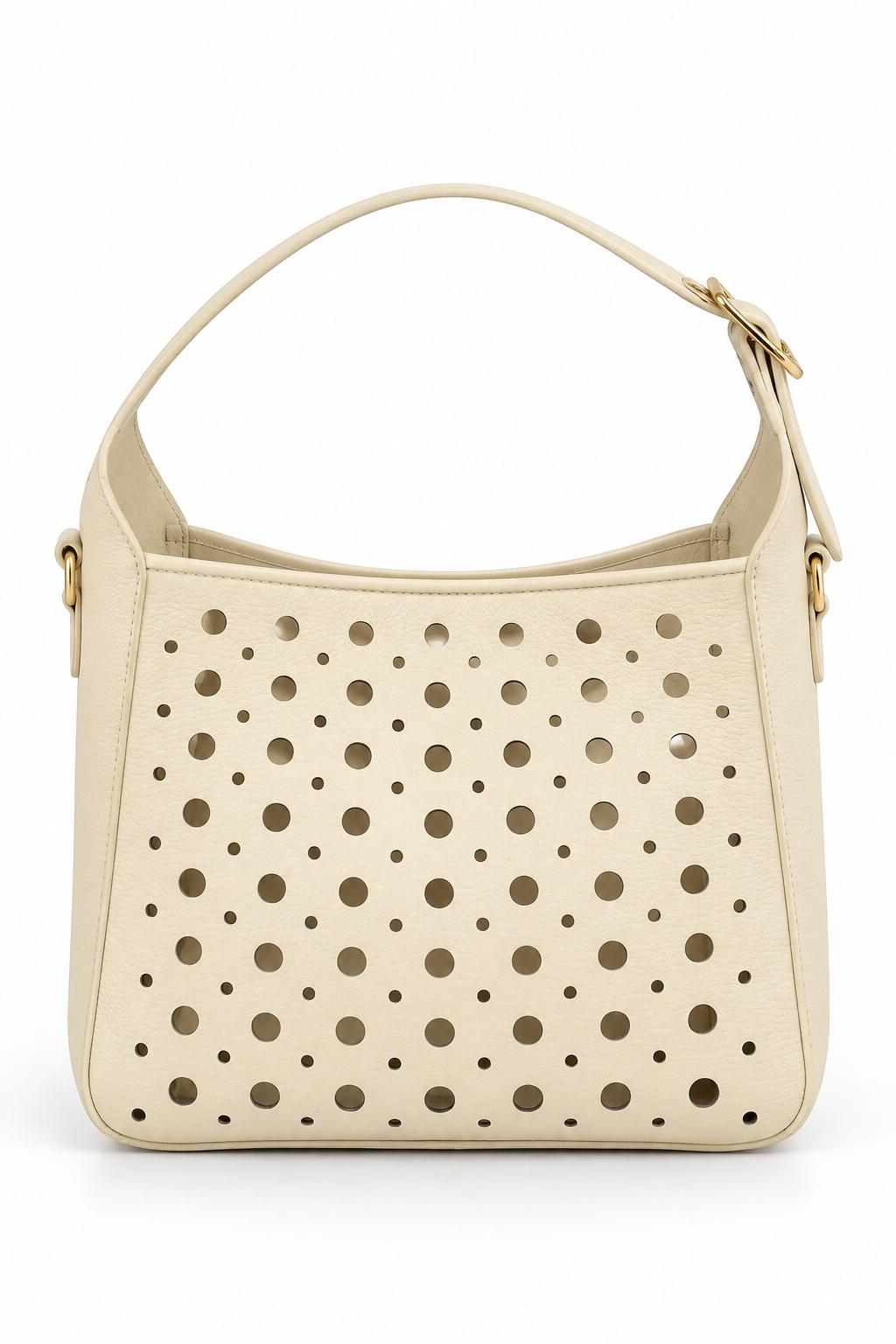 bolso en cuero amarillo nata vista posterior