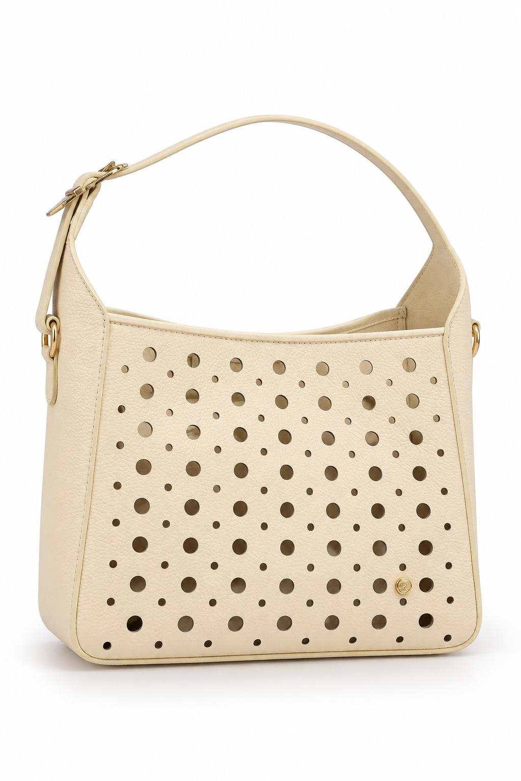 bolso en cuero amarillo nata para mujer