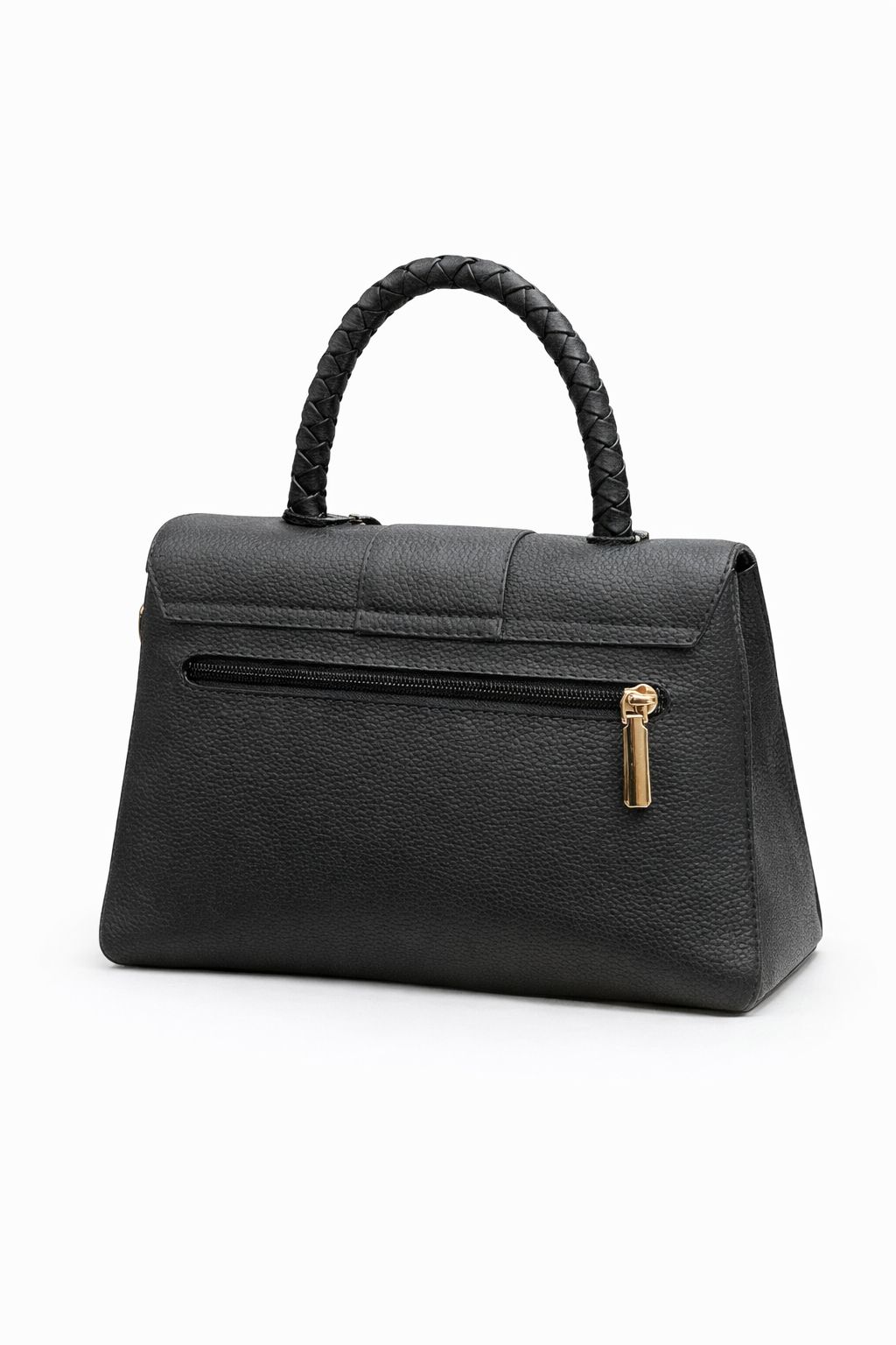 Bolso negro con detalle trenzado