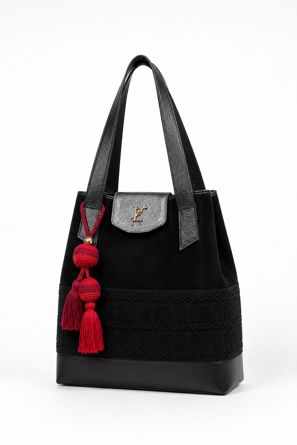 bolso negro para mujer azas largas