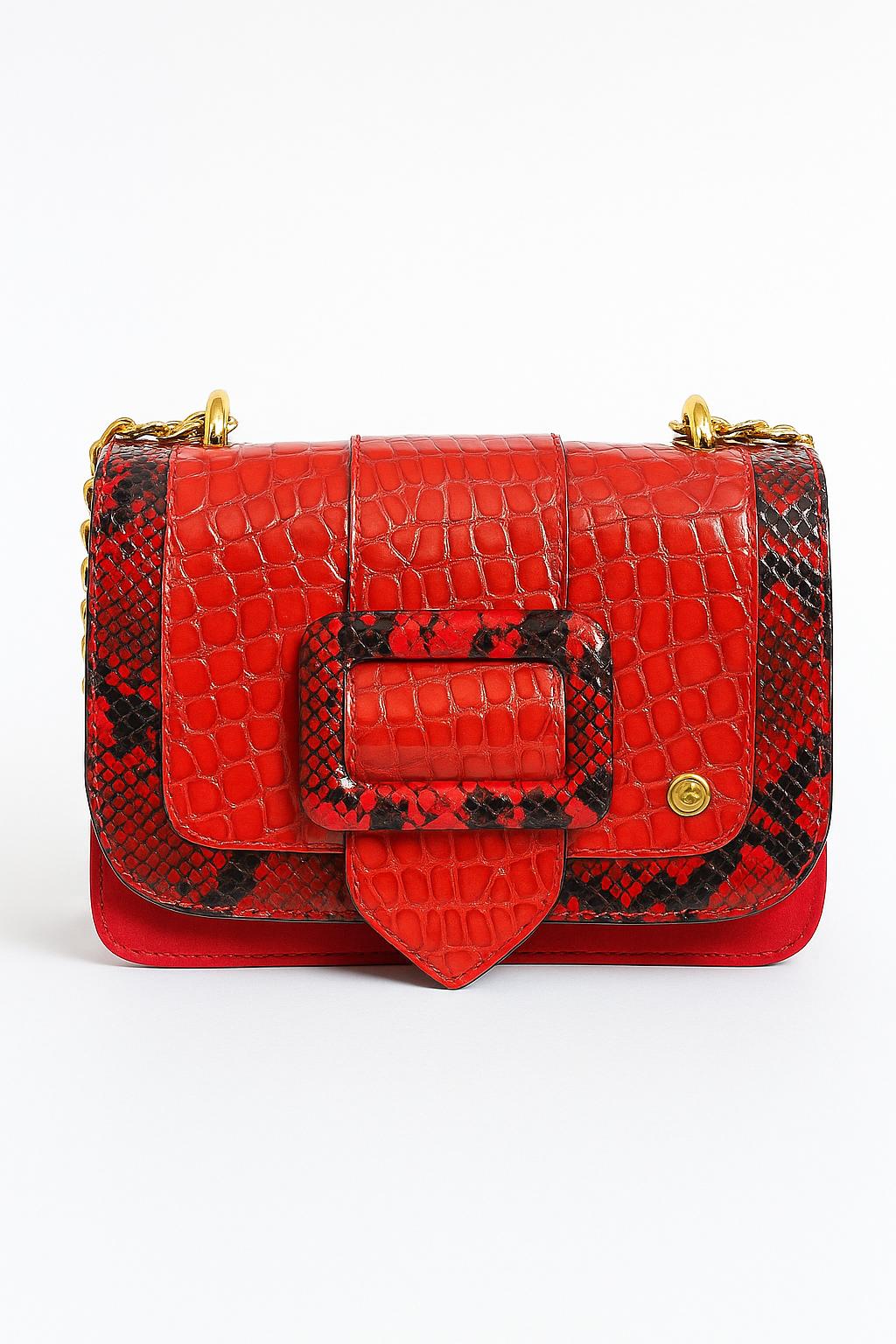 BOLSO ANIMAL PRINT ROJO