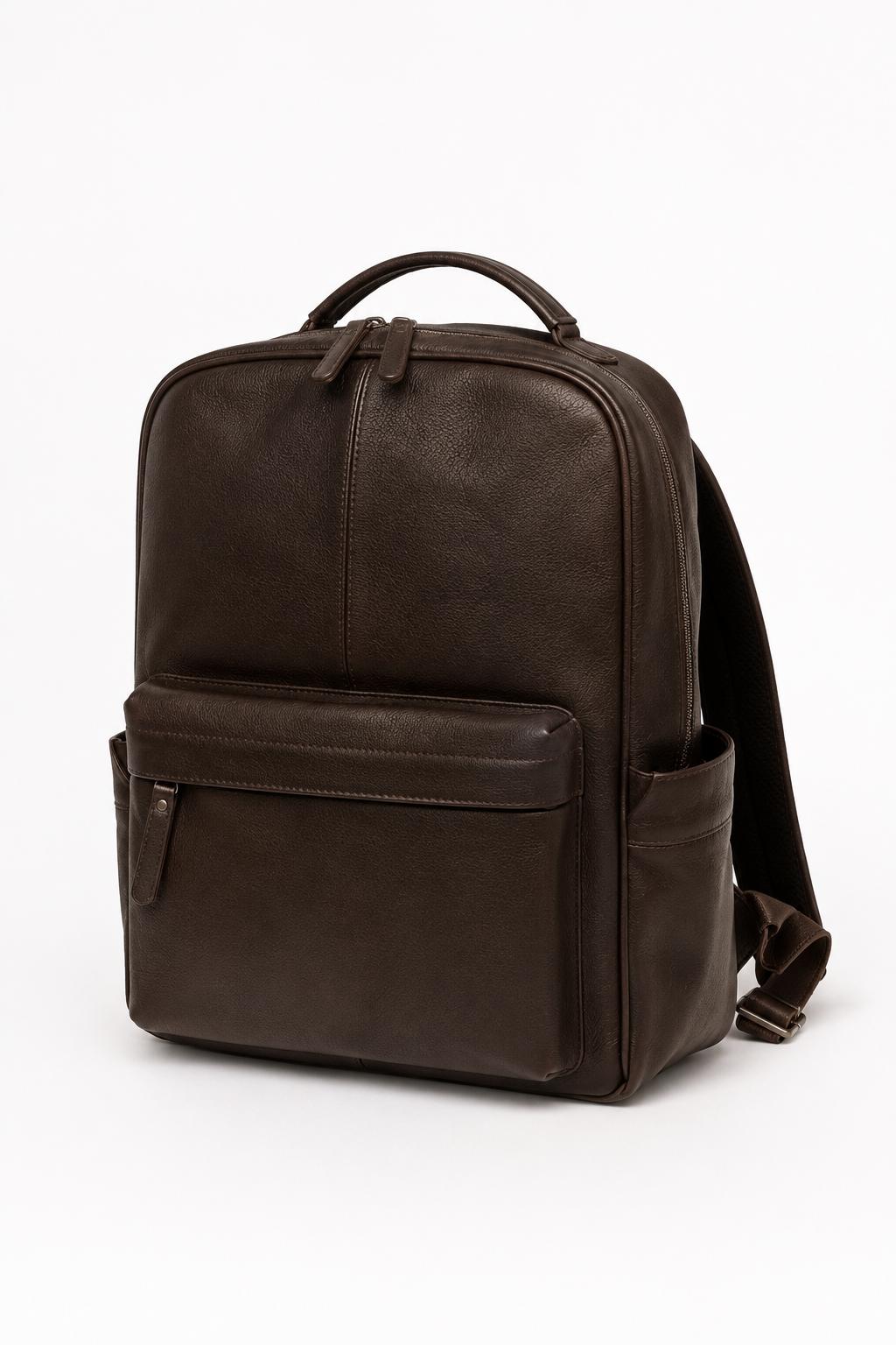 Morral ejecutivo en cuero para hombre color café