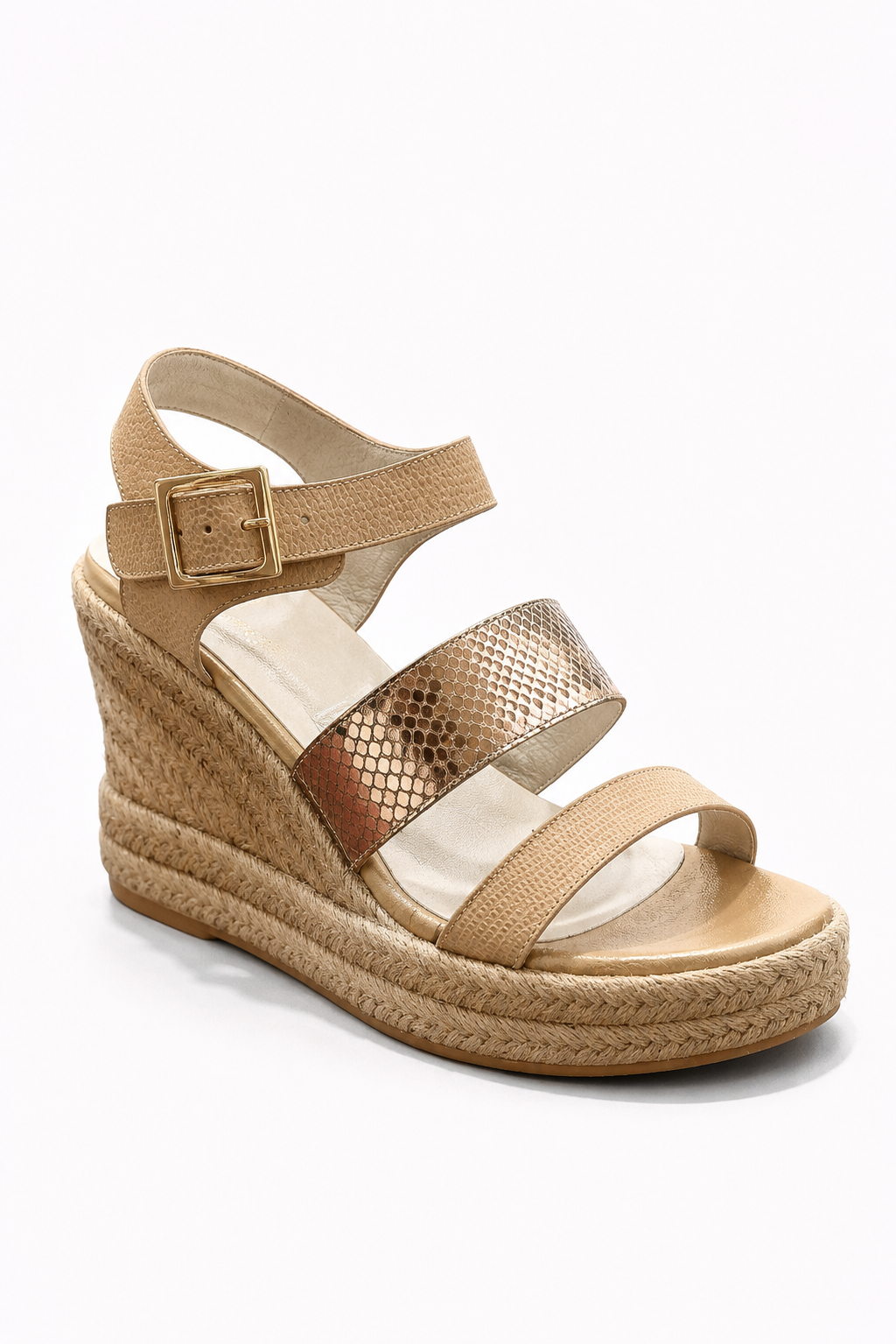 Sandalia plataforma color capuchino