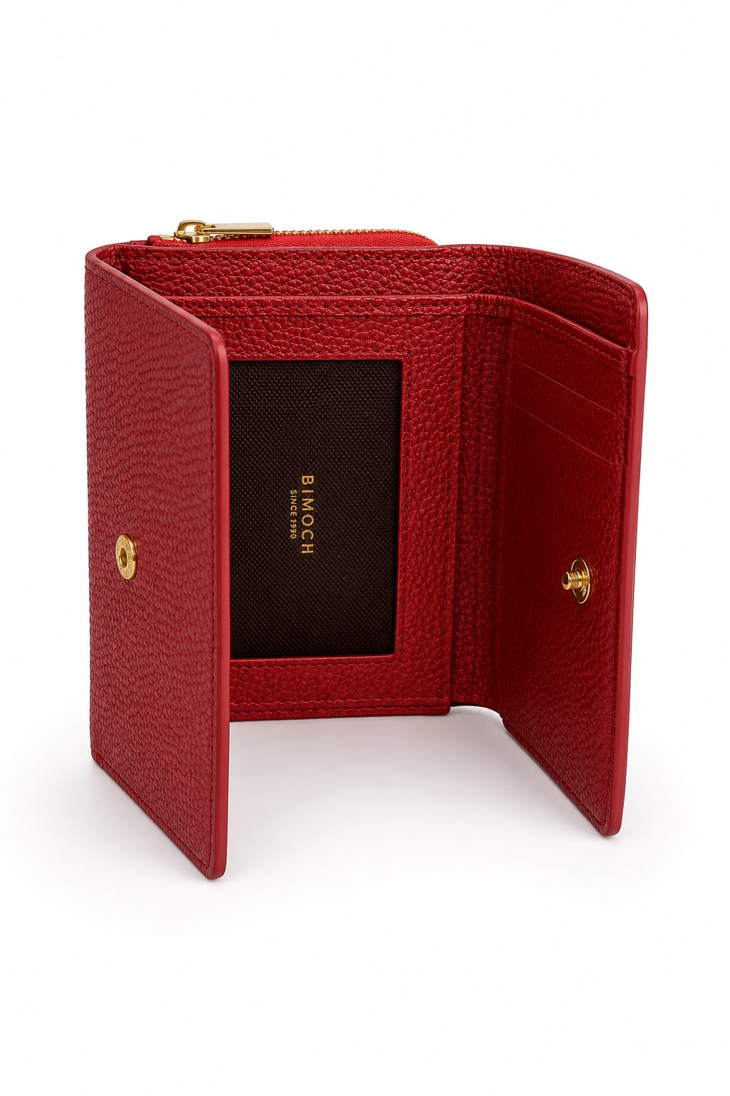 Billetera Mujer Roja con Monedero y Broche