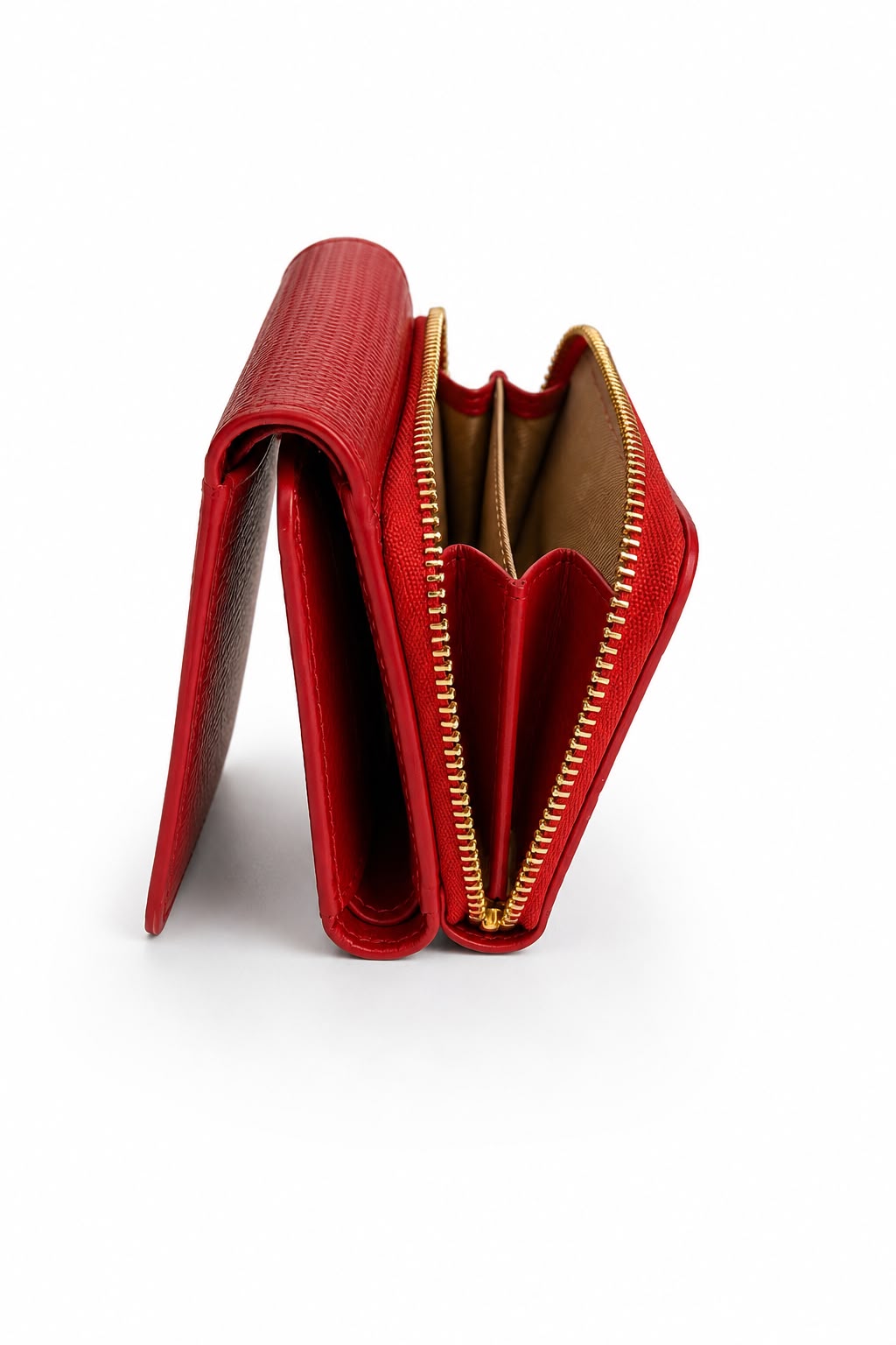 Billetera Mujer Roja con Monedero y Broche