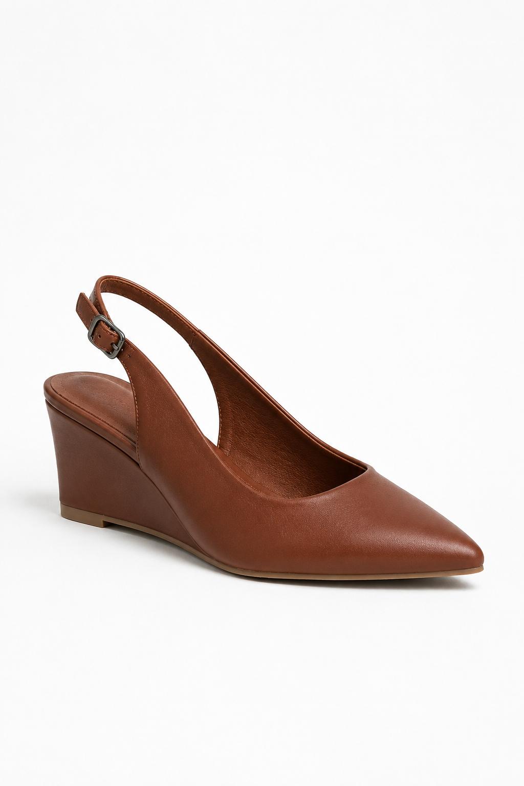 Zapato Color Camel con Tacón Cuña