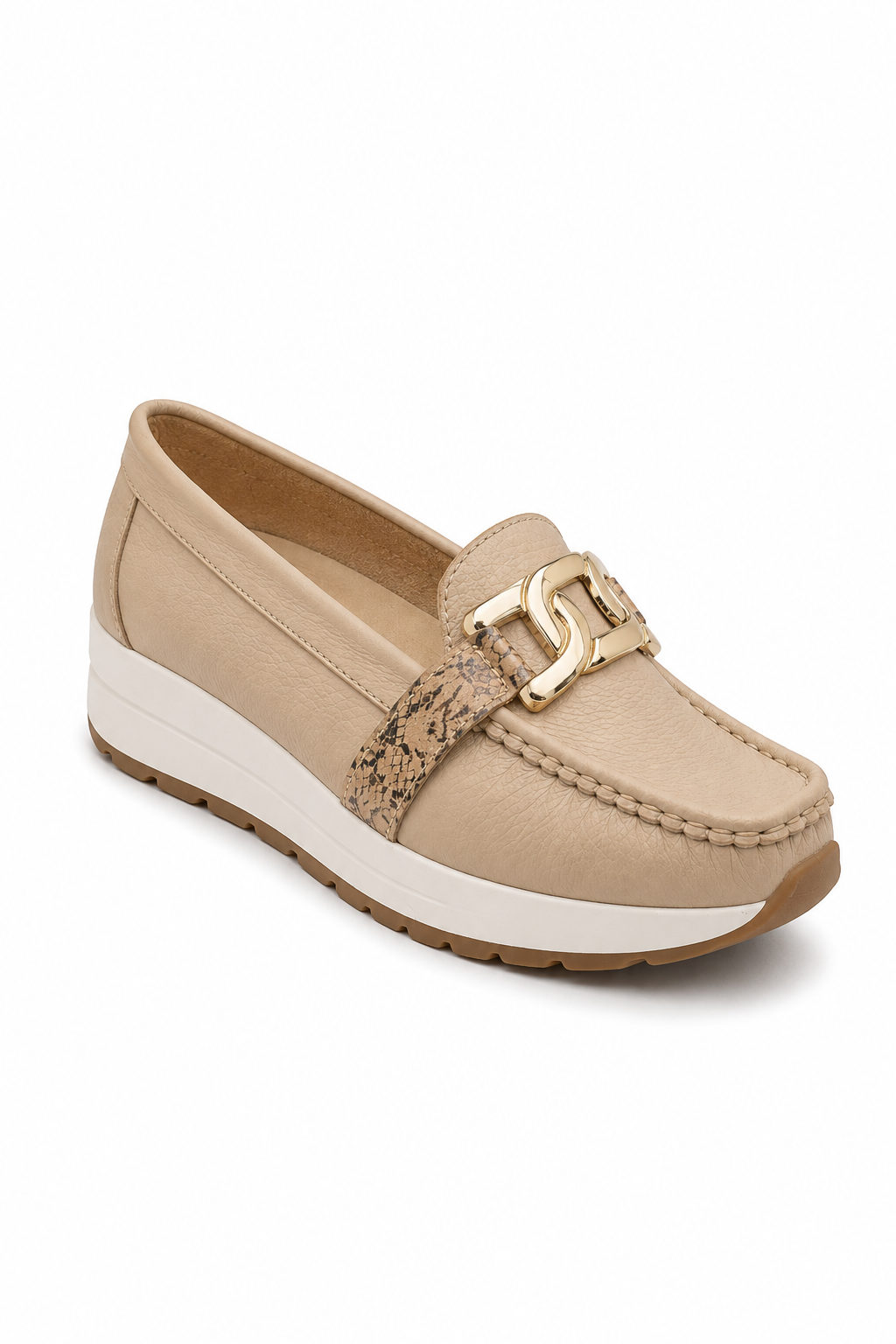 Mocasín Casual de Plataforma Nuez para Mujer