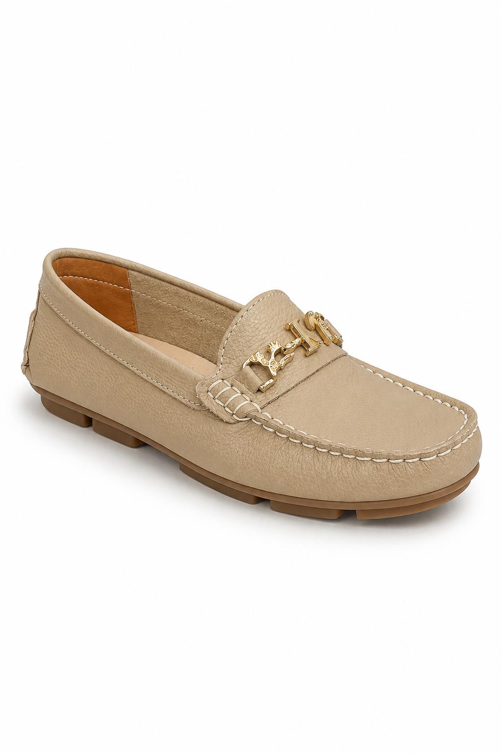 Mocasín Pardo Clásico con Herraje para Mujer