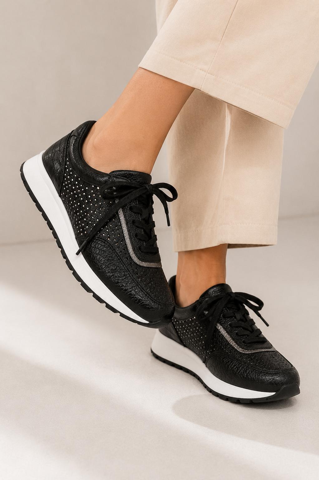 TENIS NEGRO X PLATEADO