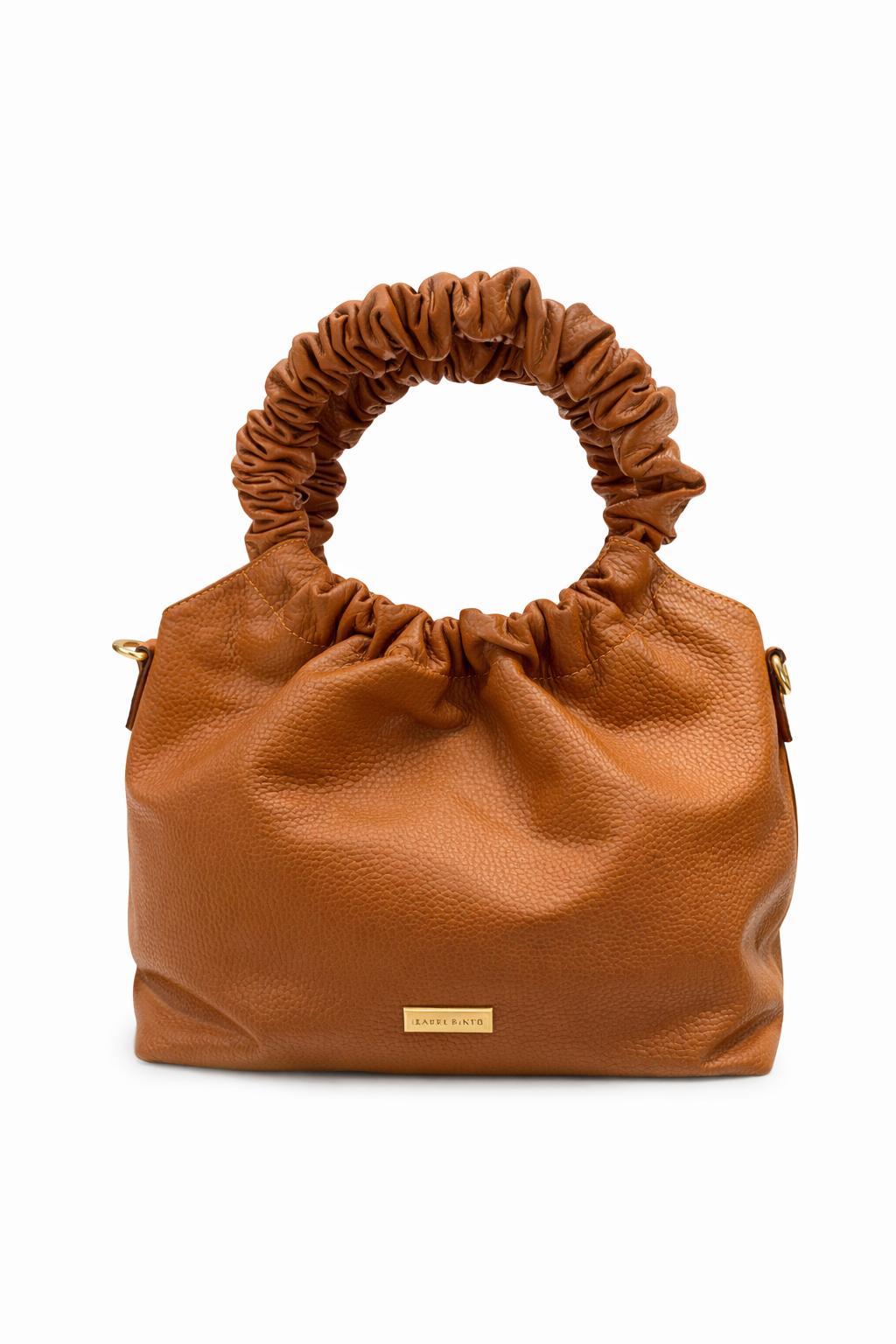 BOLSO EN CUERO MIEL