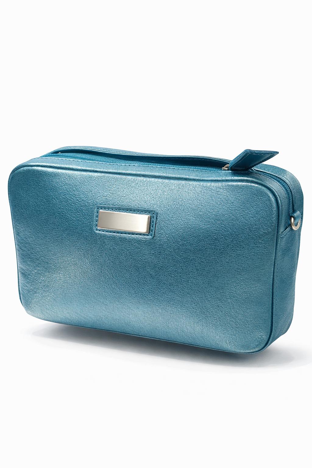 Bolso en cuero emili color azul
