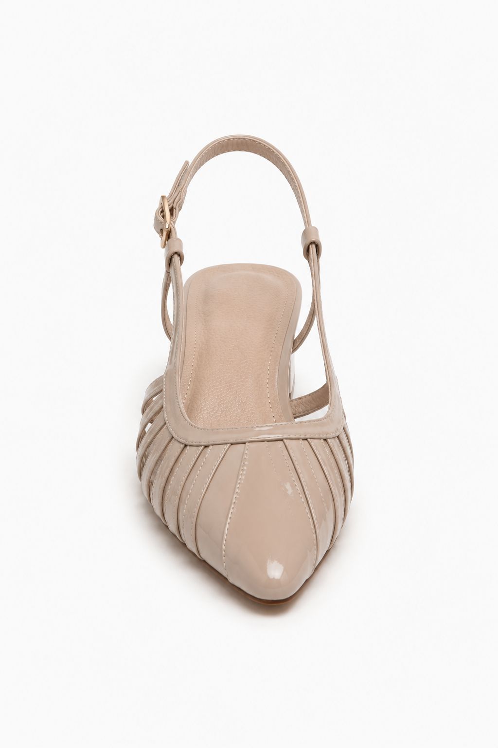 Zapato Slingback Nude Charolado