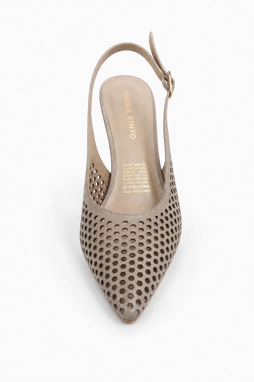 Zapato Slingback Nude Troquelado
