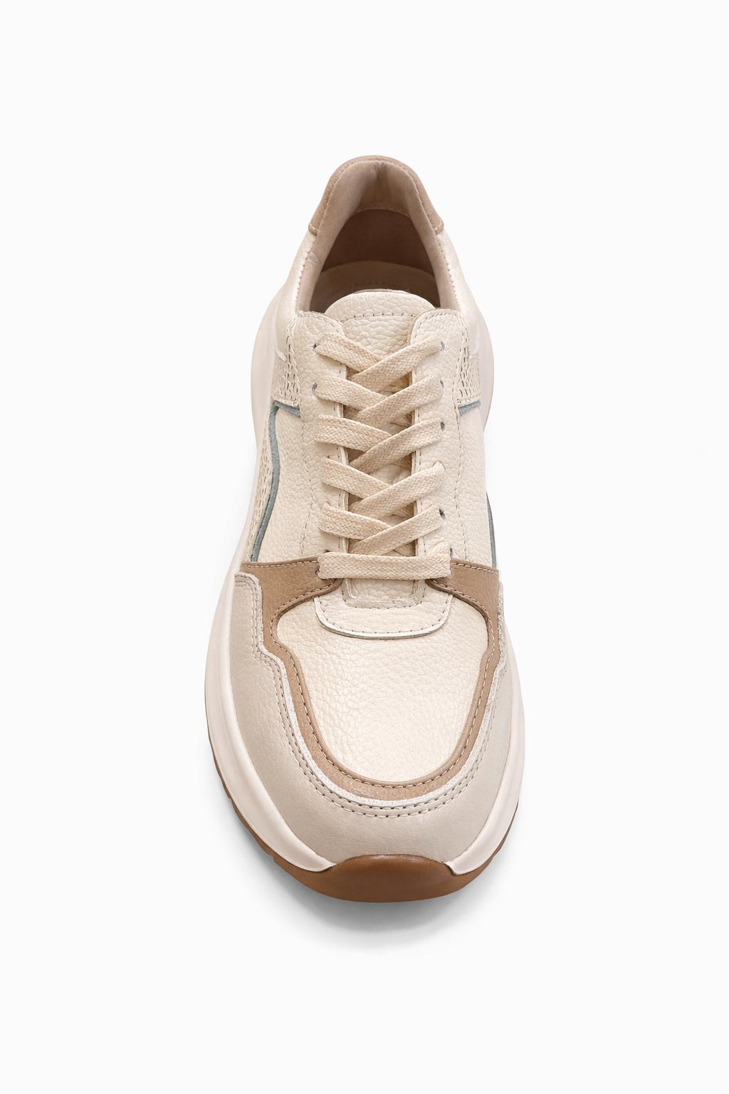 Tenisen cuero color beige x talco
