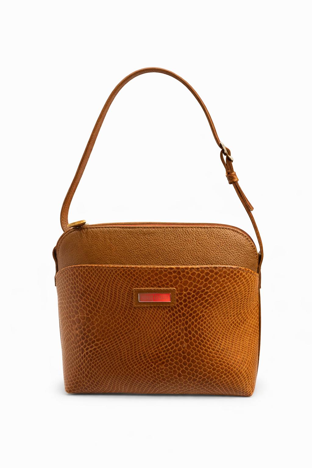 Bolso rita  en  cuero  color miel