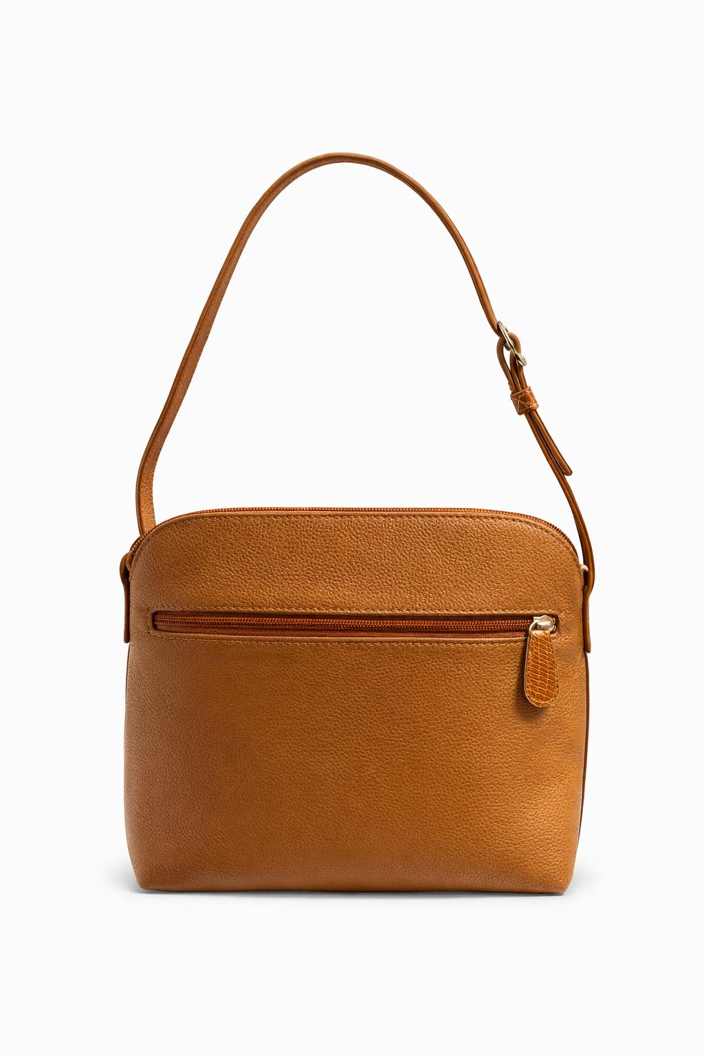 Bolso rita  en  cuero  color miel