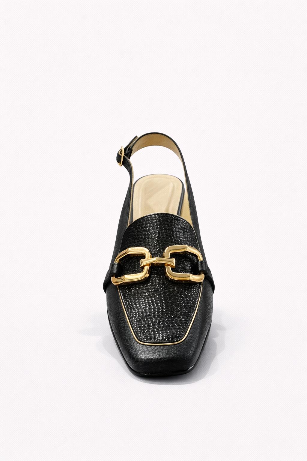 CALZADO EN CUERO NEGRO