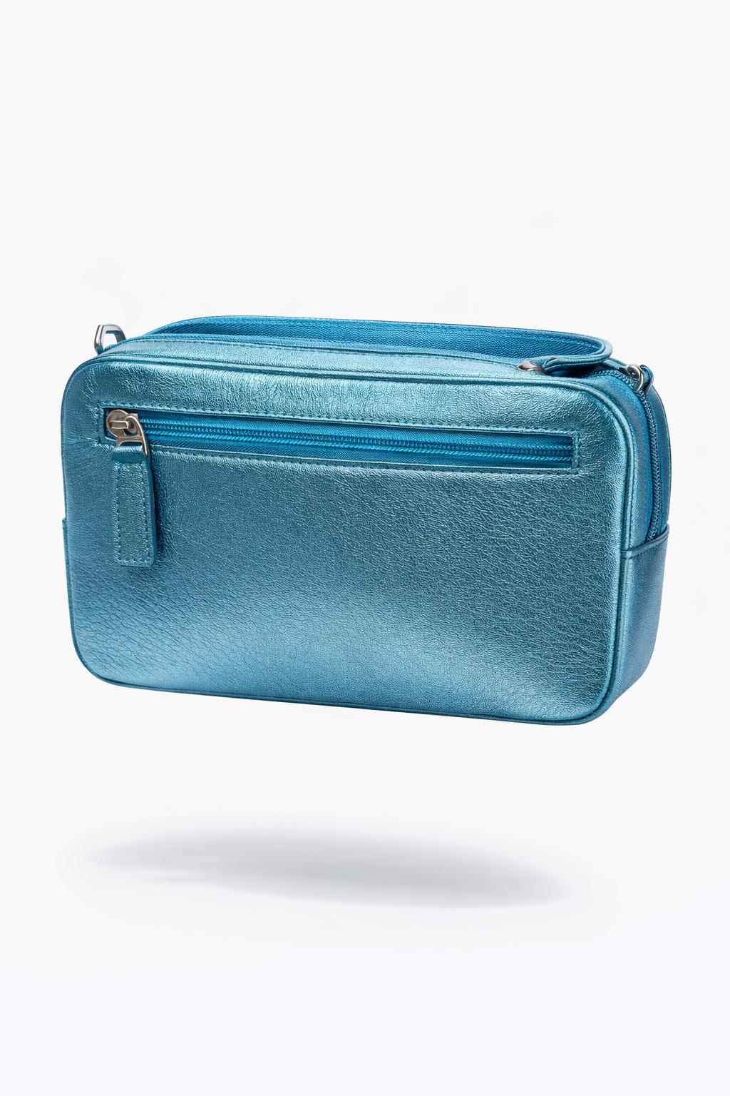 Bolso en cuero emili color azul