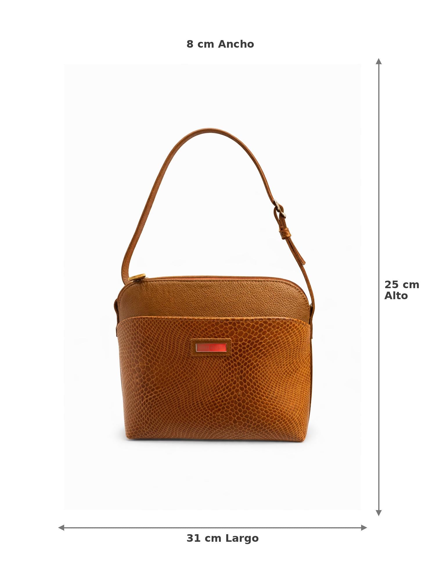 Bolso rita  en  cuero  color miel