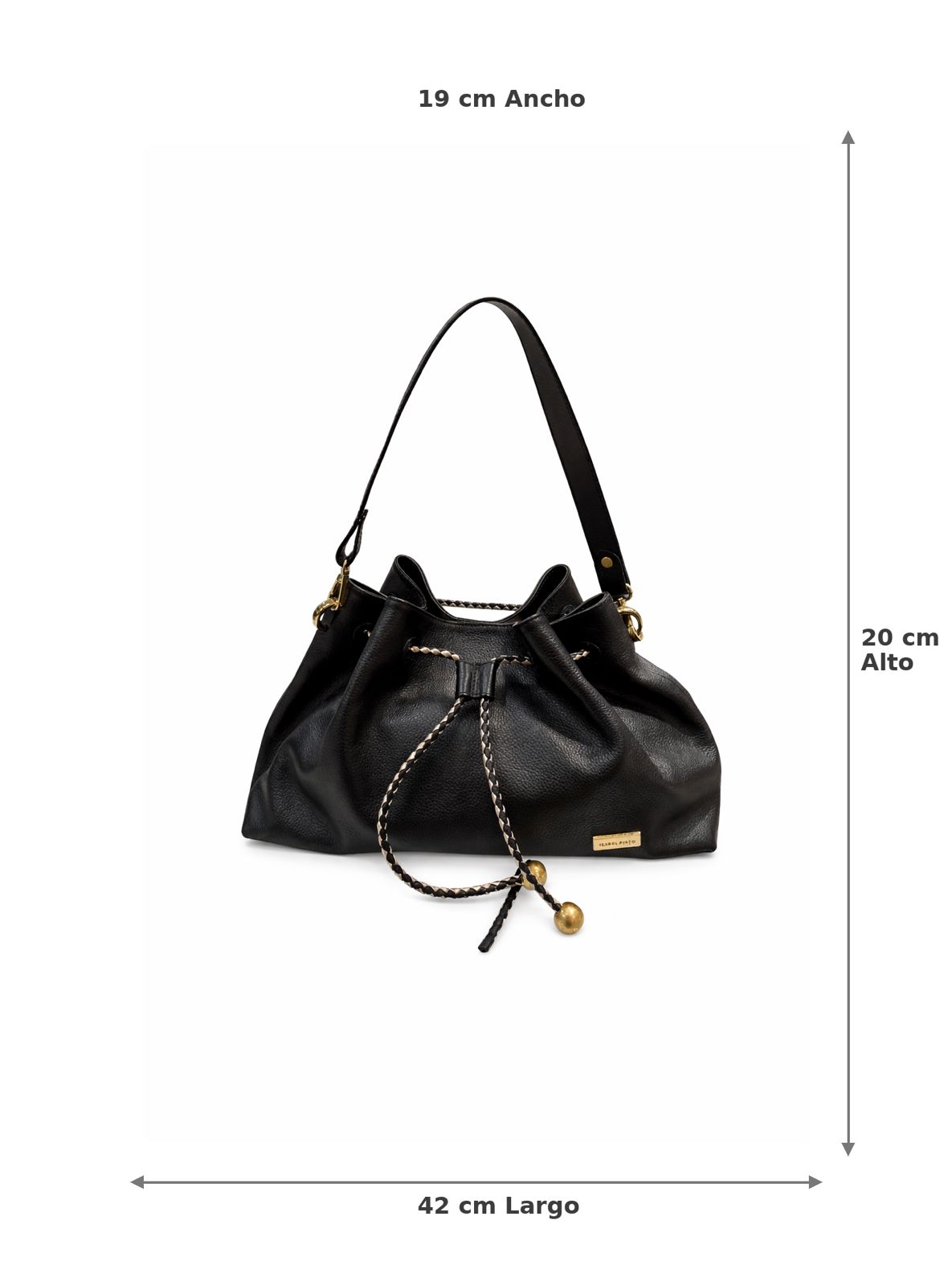 bolso en cuero negro grande mujer