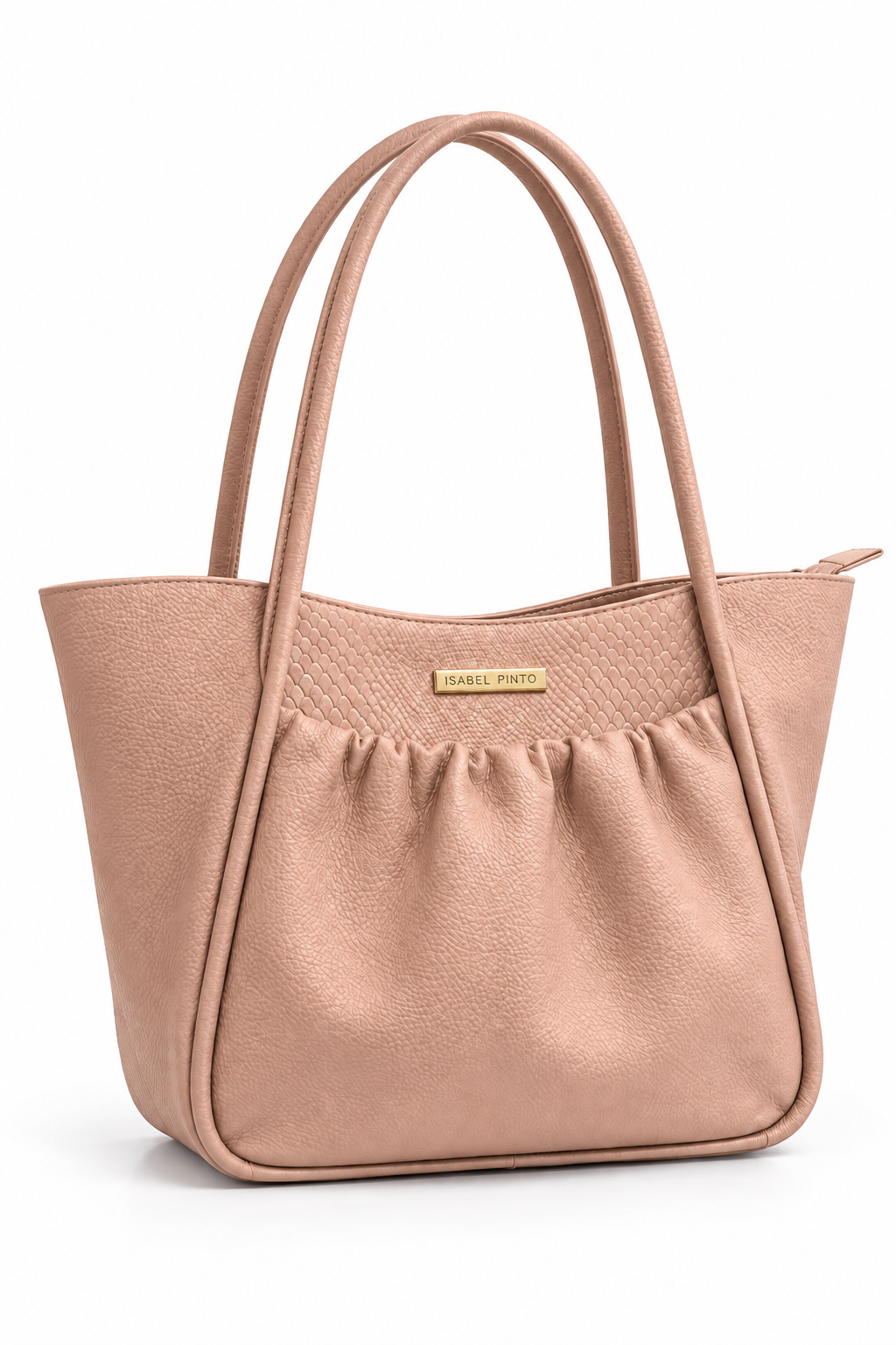 bolso en cuero rosado nude para mujer