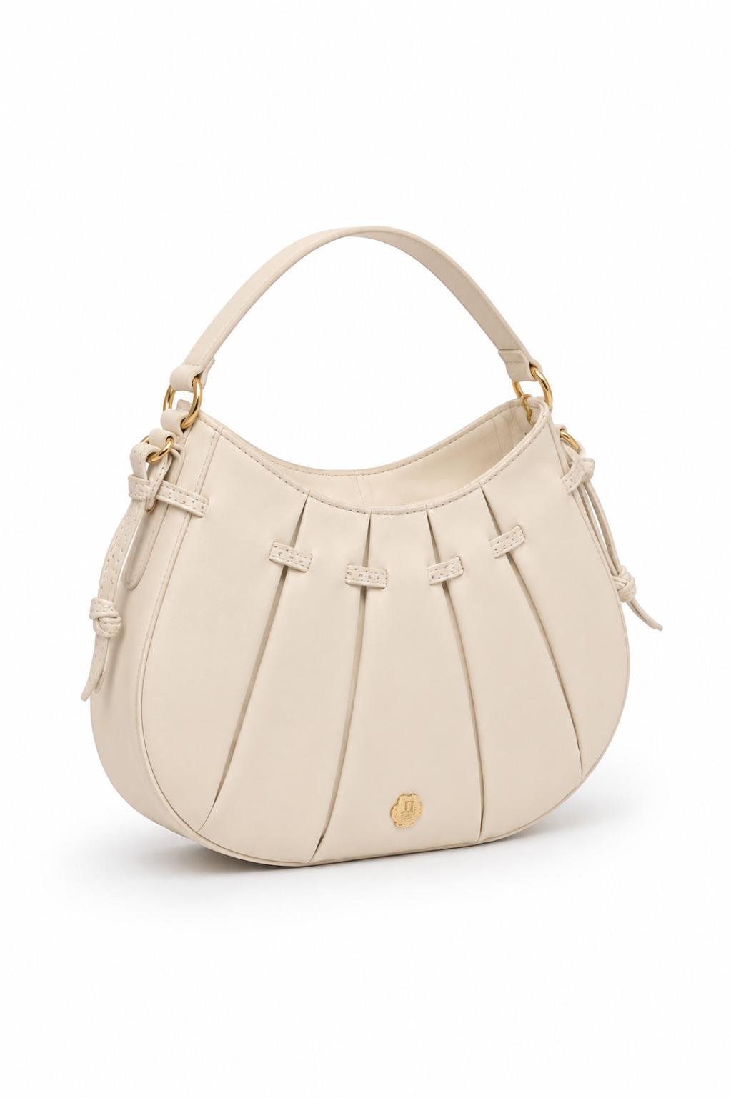 Bolso en cuero beige