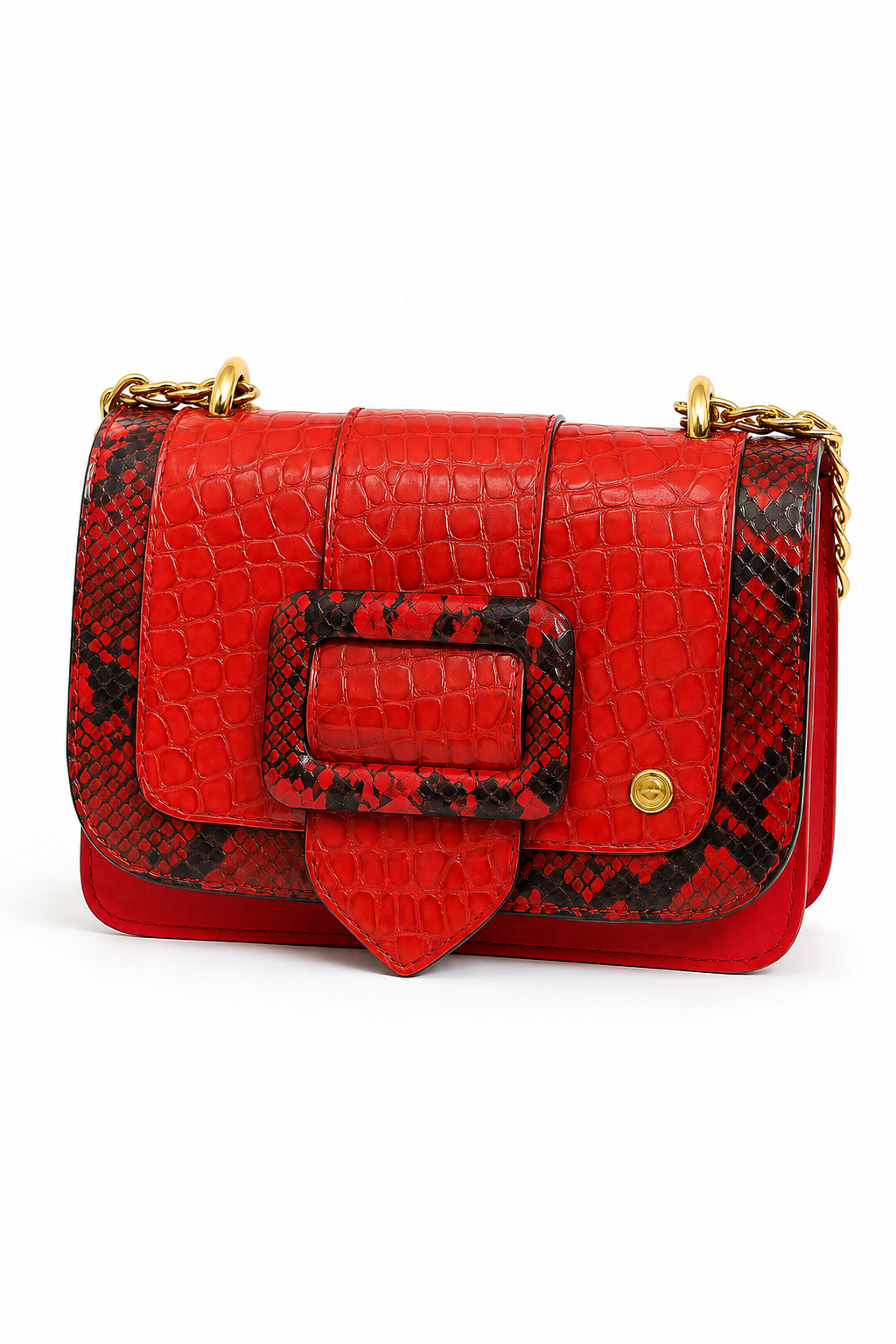 Bolso animal print color rojo
