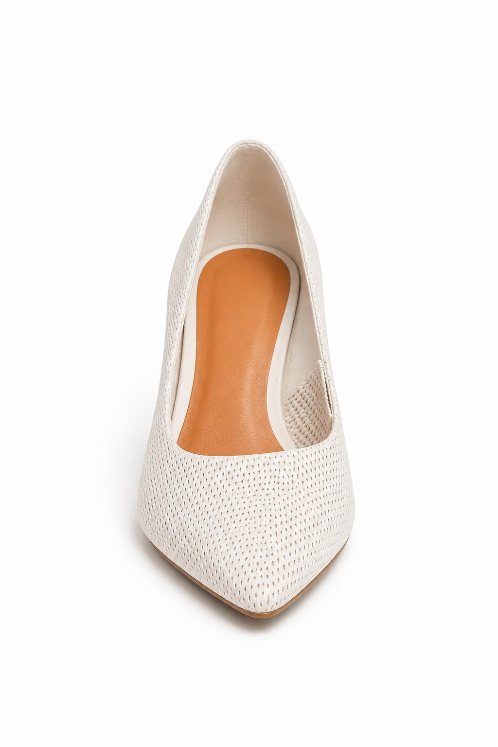Zapato de Tacón Mujer talco Texturizado