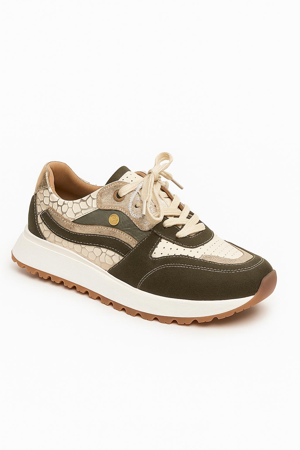 TENIS VERDE X BEIGE